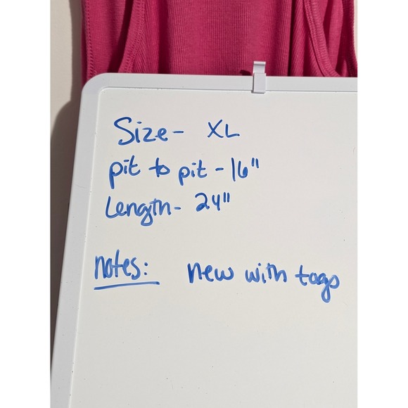 Vera Bradley Henley Tank Top Womens XL Pink NEW Ribbed Racerback Sleeveless - Picture 7 of 7